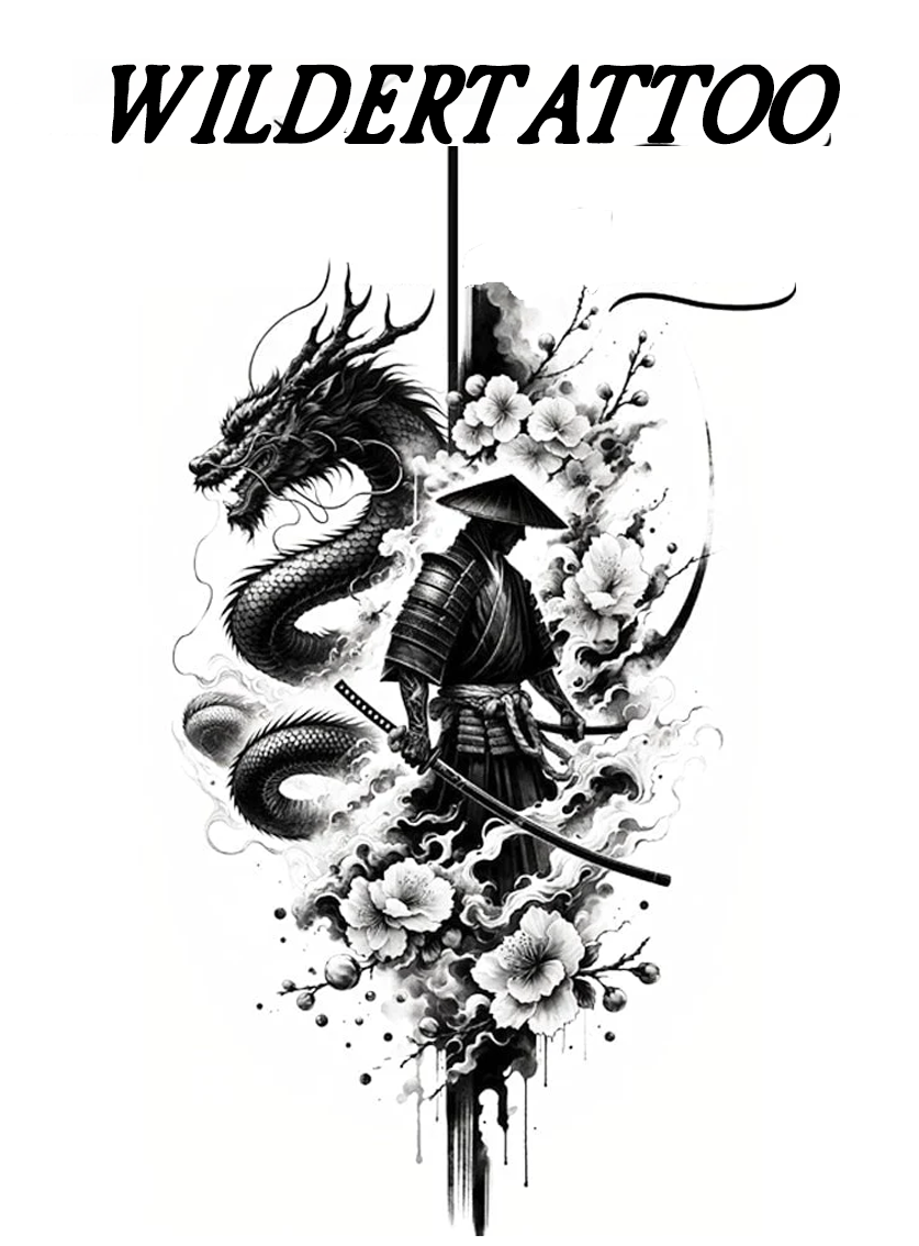 Samurai and Dragon Tattoo