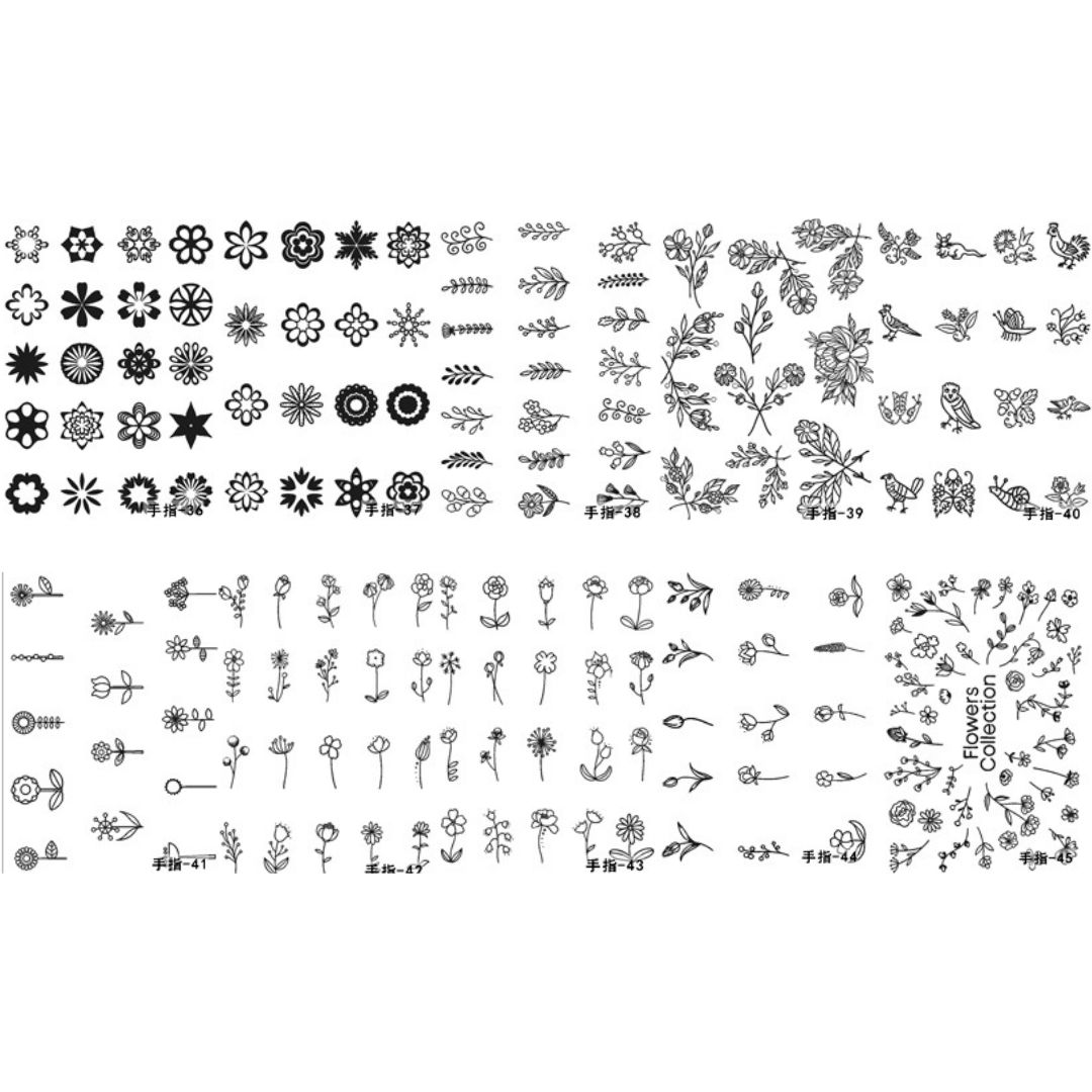 10 Sheets Snowflake Small Flower Cute Finger Temporary Tattoo Stickers