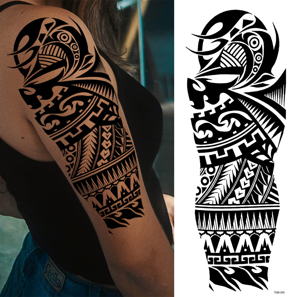 2 Sheets Totem Tribe Letter Cross Full Arm Sleeves