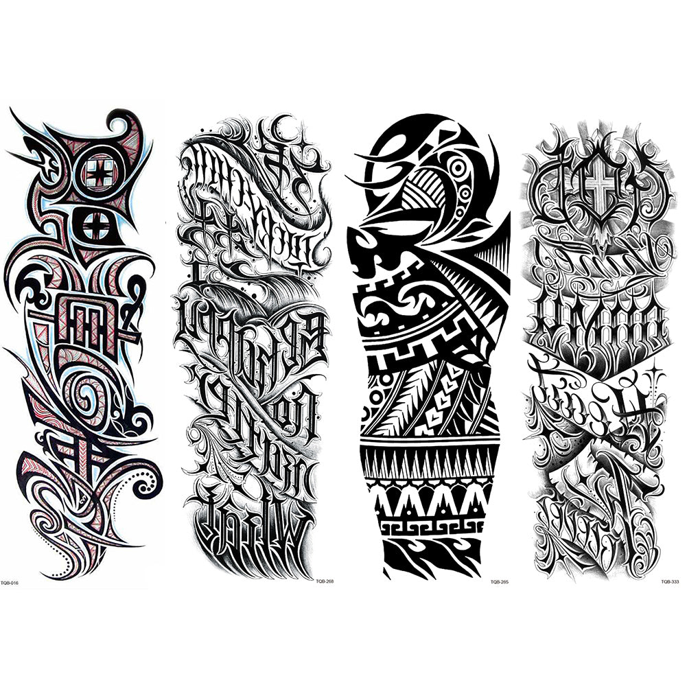 2 Sheets Totem Tribe Letter Cross Full Arm Sleeves