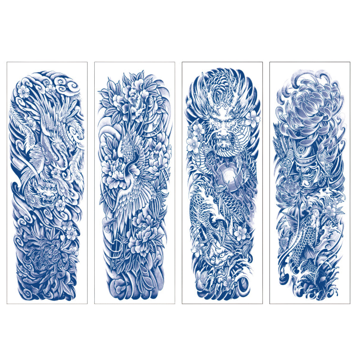 4 Sheets Semi Permanent Full Arm Sleeves Tattoo Lasts 15 Days