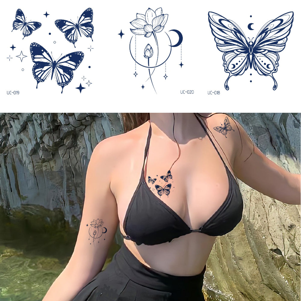 11 Sheets Semi-Permanent Small Butterfly Space Tattoo Stickers