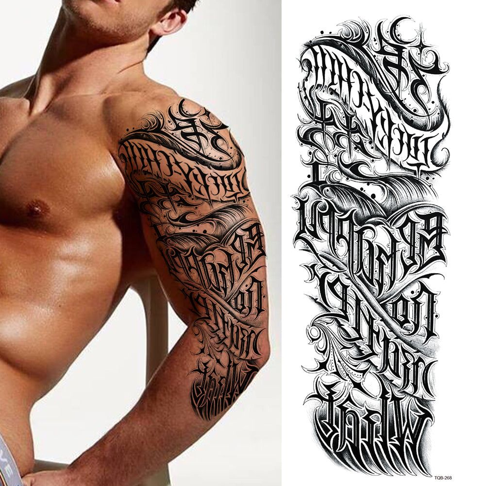 2 Sheets Totem Tribe Letter Cross Full Arm Sleeves