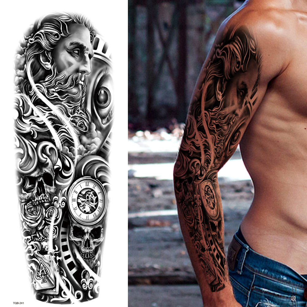 2 Sheets God Myth Clock Ship Full Arm Sleeves