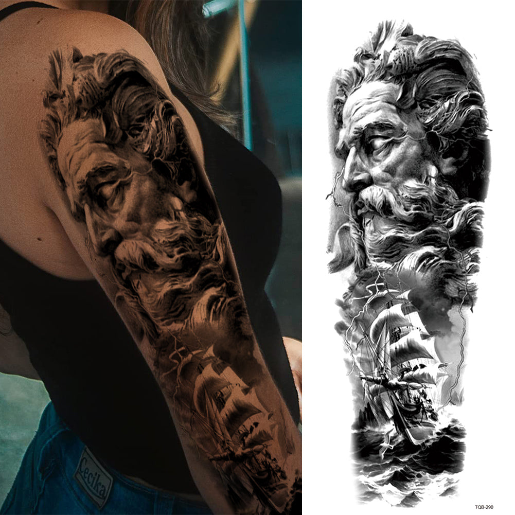 2 Sheets God Myth Clock Ship Full Arm Sleeves
