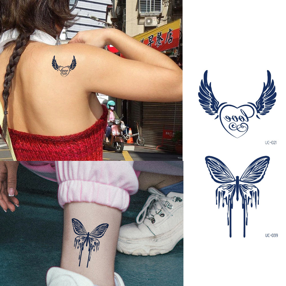 11 Sheets Semi-Permanent Small Butterfly Space Tattoo Stickers