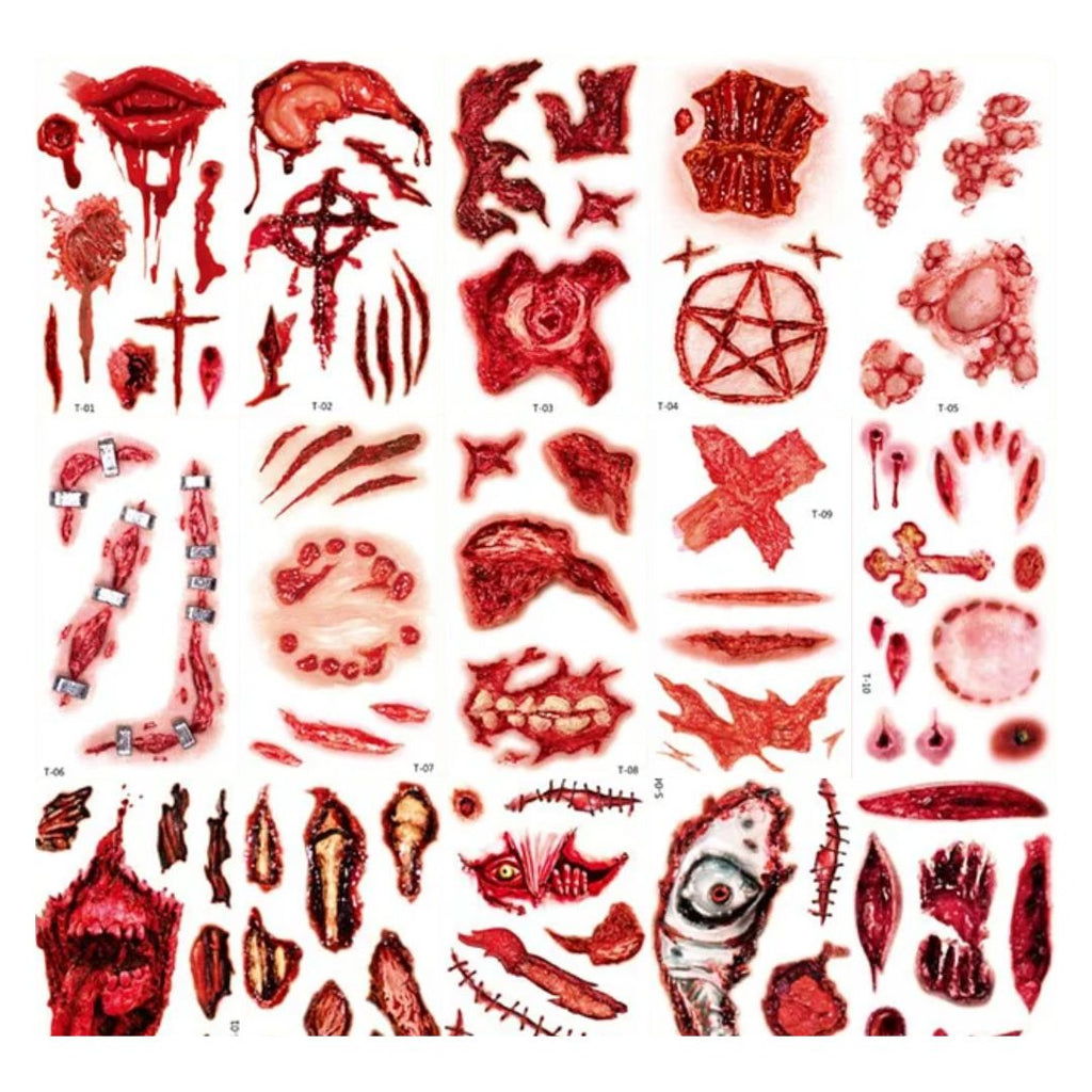 10 Sheets Holloween Spooky Temporary Tattoo