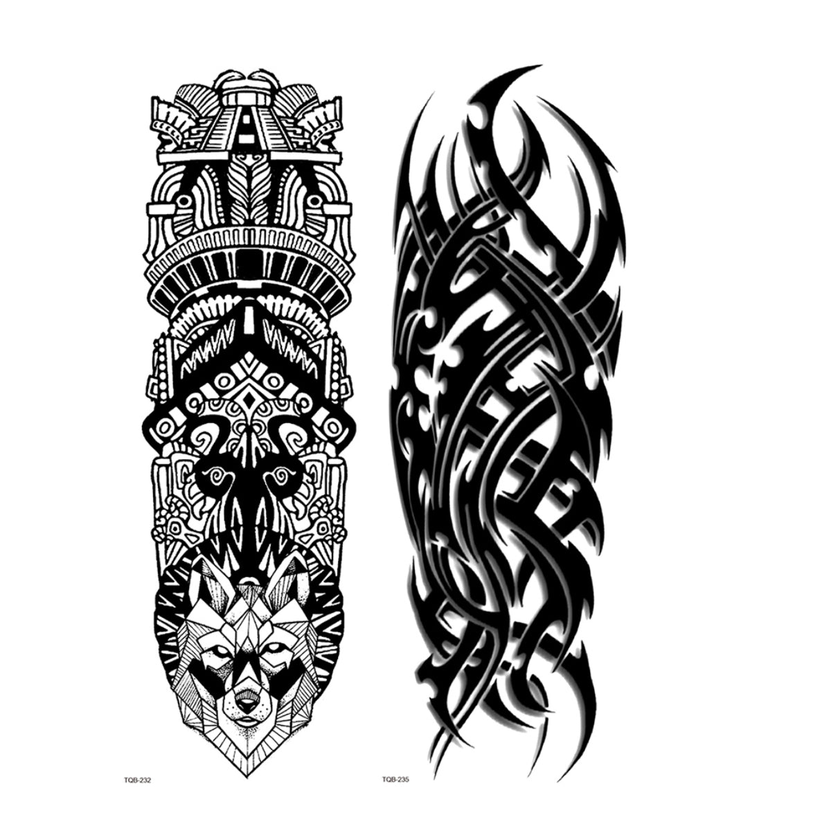 2 Sheets Totem Tribe Tribal Full Arm Sleeves