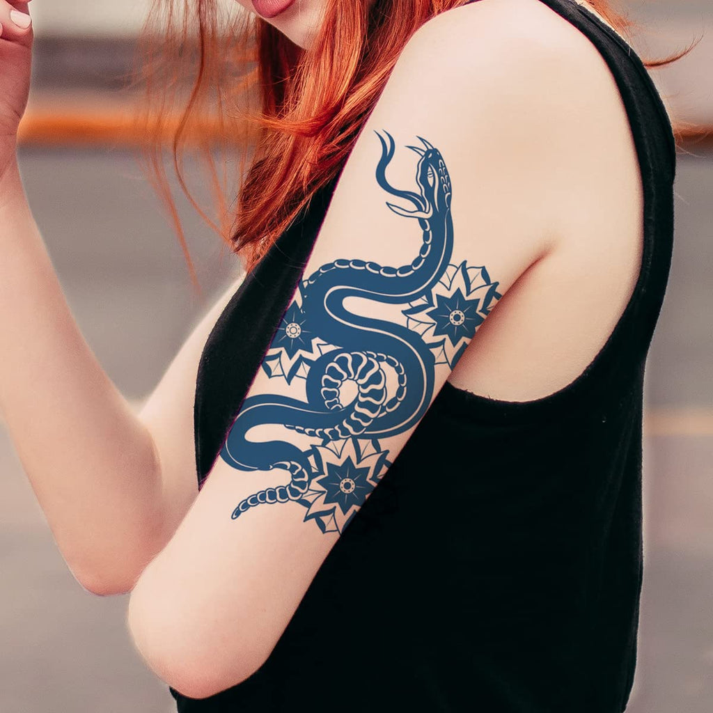 4 Sheets Semi Permanent Snake Tattoos Stickers