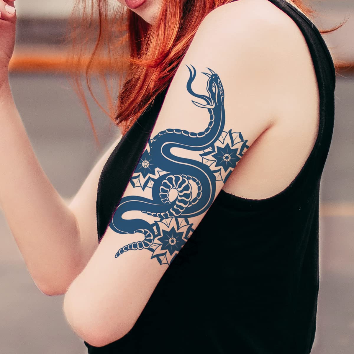 4 Sheets Semi Permanent Snake Tattoos Stickers