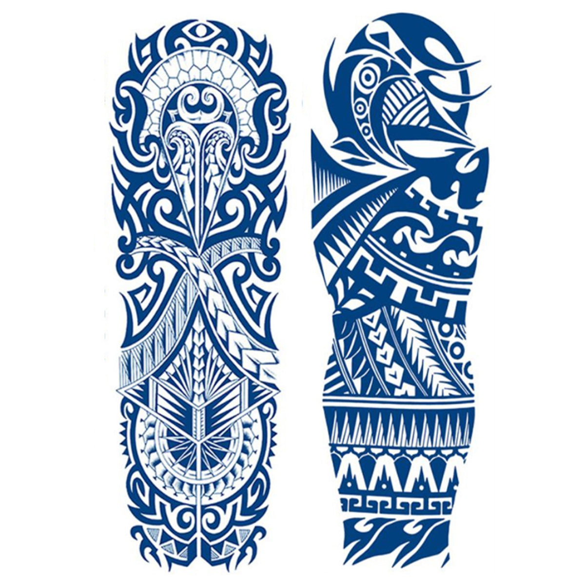 2 Sheets Metalic Tribe Semi Permanent Full Arm Sleeves Tattoo Lasts 15 Days