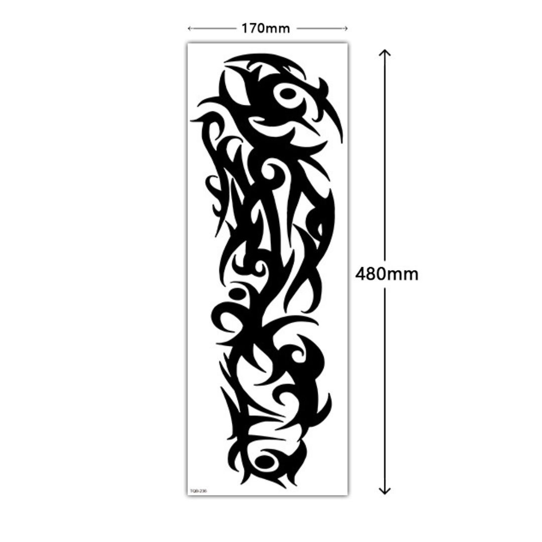 2 Sheets Full Arm Sleeve Maori Temporary Tattoos Realistic Thorns Totem Waterproof Tattoo Stickers Arm Body