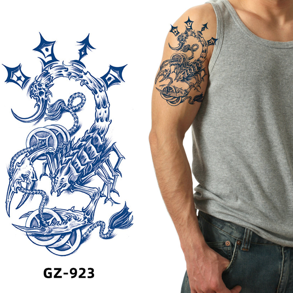 4 Sheet Scorpio Tiger Extra Large Semi-Permanent Tattoo