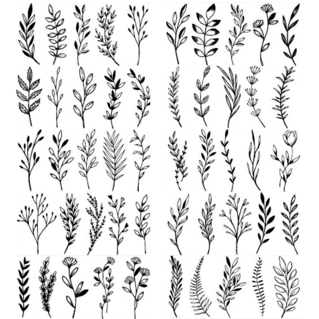 10 Sheets Small Flower Leaf Waterproof Temporary Tattoo