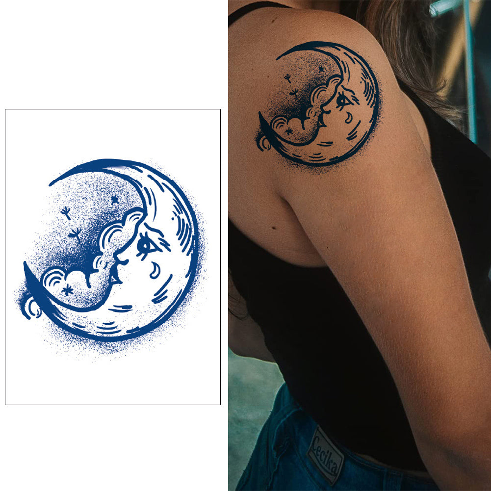 5 Sheets Semi-Permanent Sun Moon Tattoo Stickers
