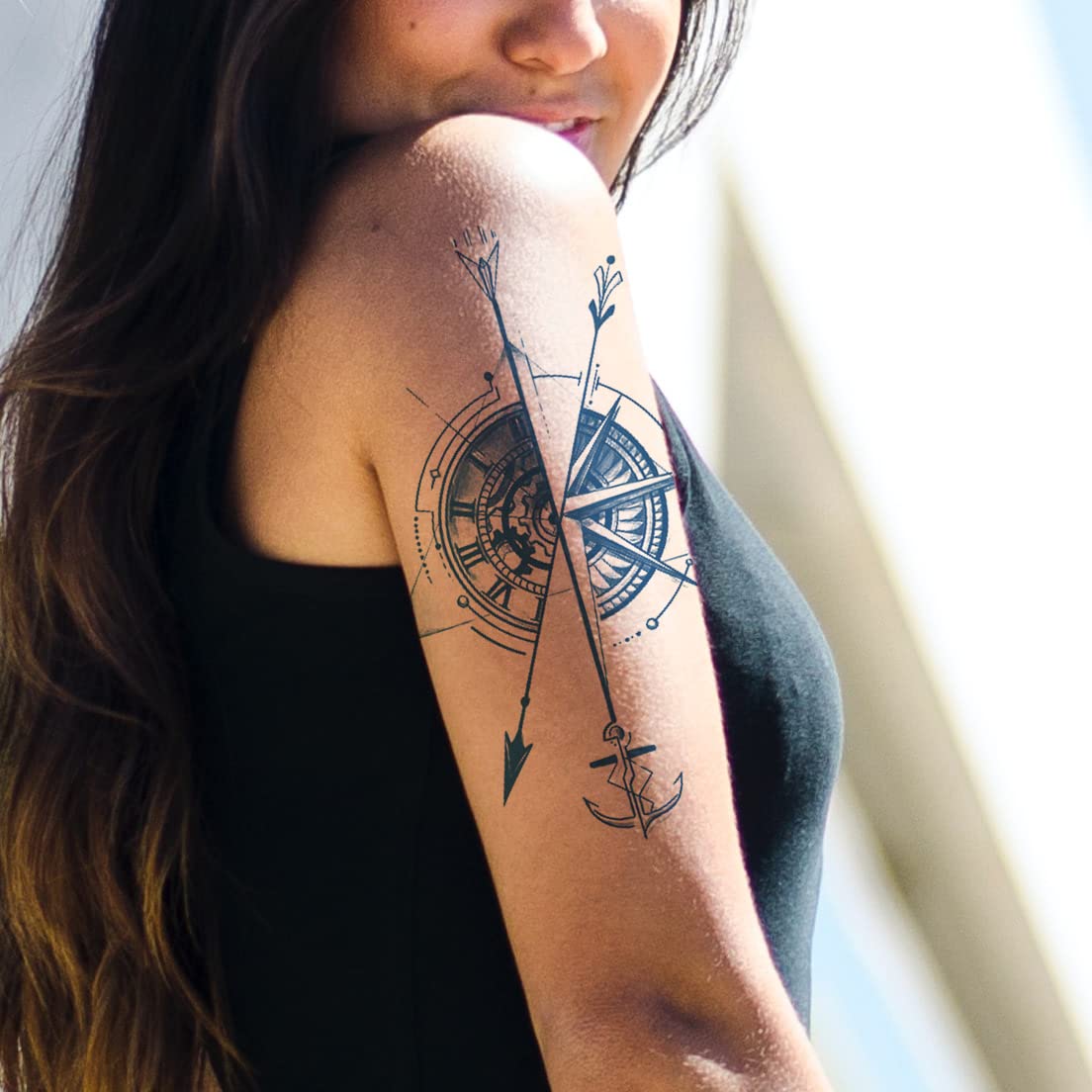 4 Sheets Semi Permanent Anchor Tattoos Stickers