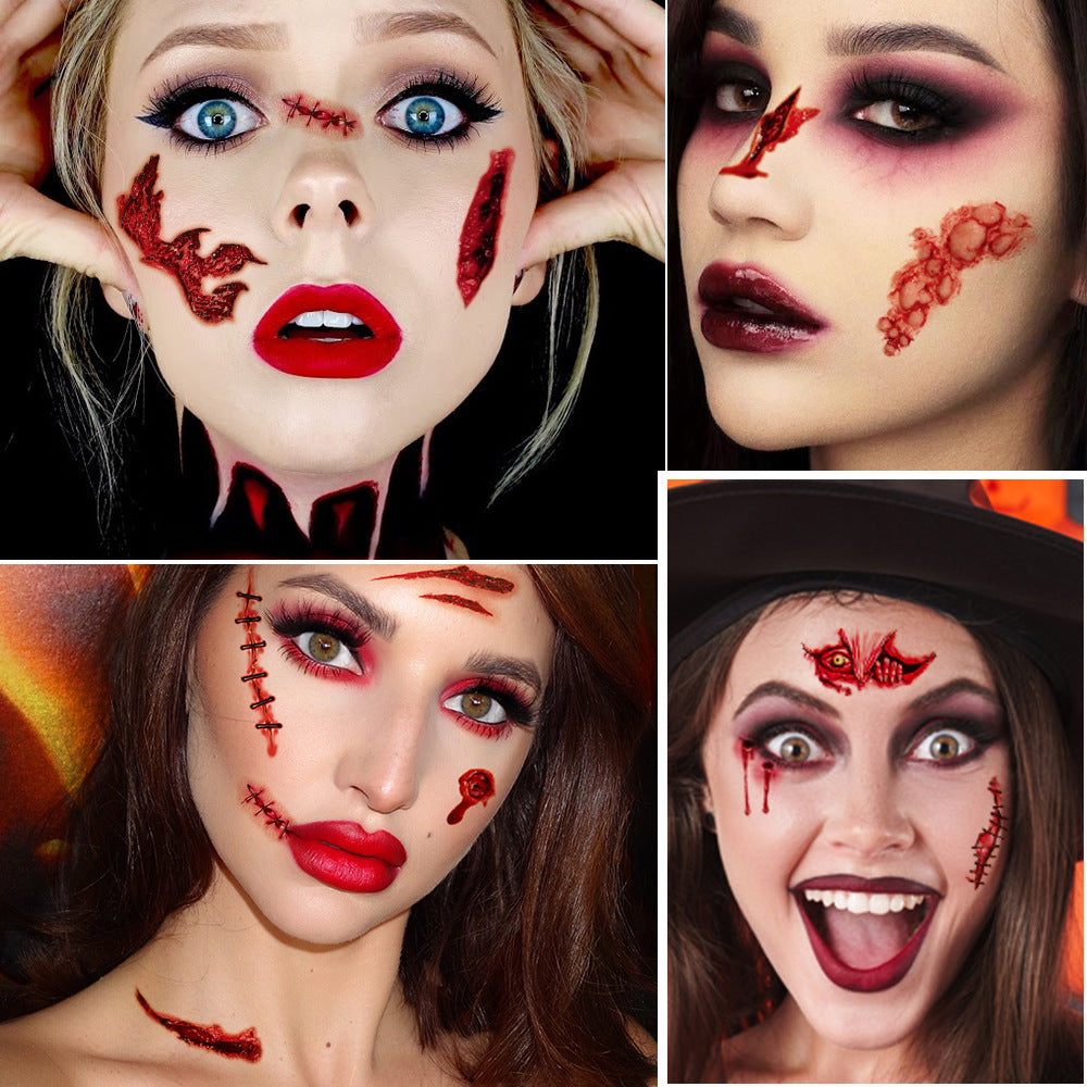 10 Sheets Holloween Spooky Temporary Tattoo