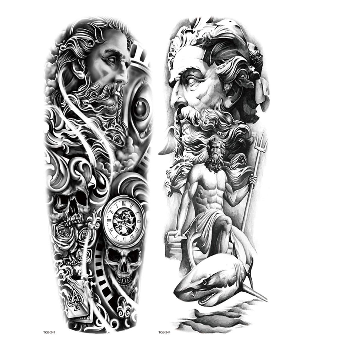2 Sheets God Myth Clock Ship Full Arm Sleeves