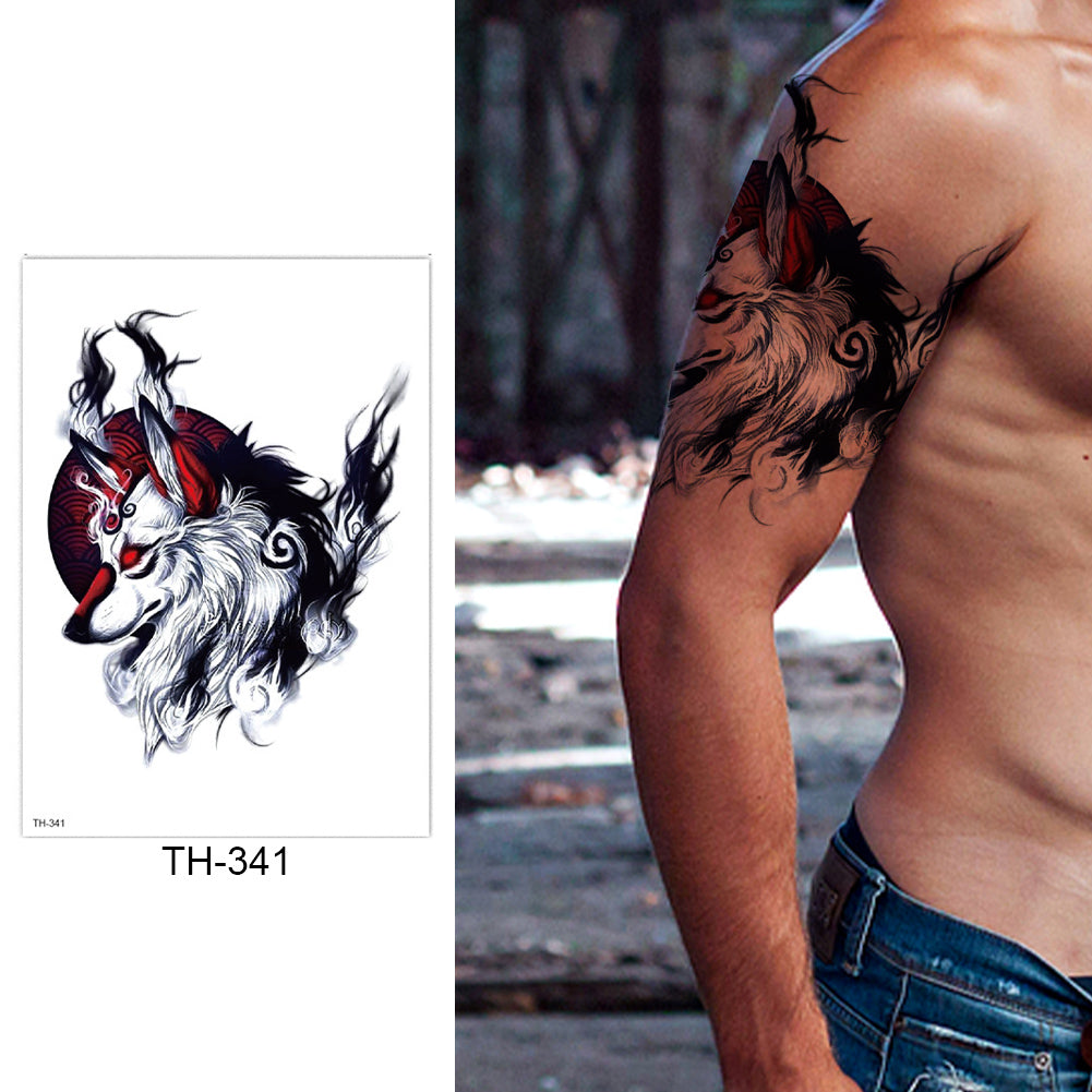 4 Sheets Wolf Half Arm Temporary Tattoo Stickers