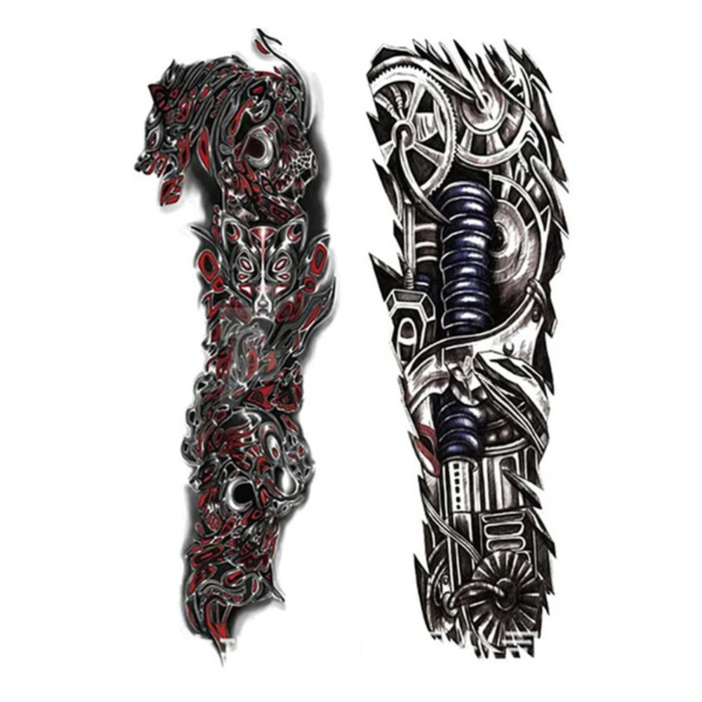 2 Sheets Machanic Metal Cool Full Arm Sleeves