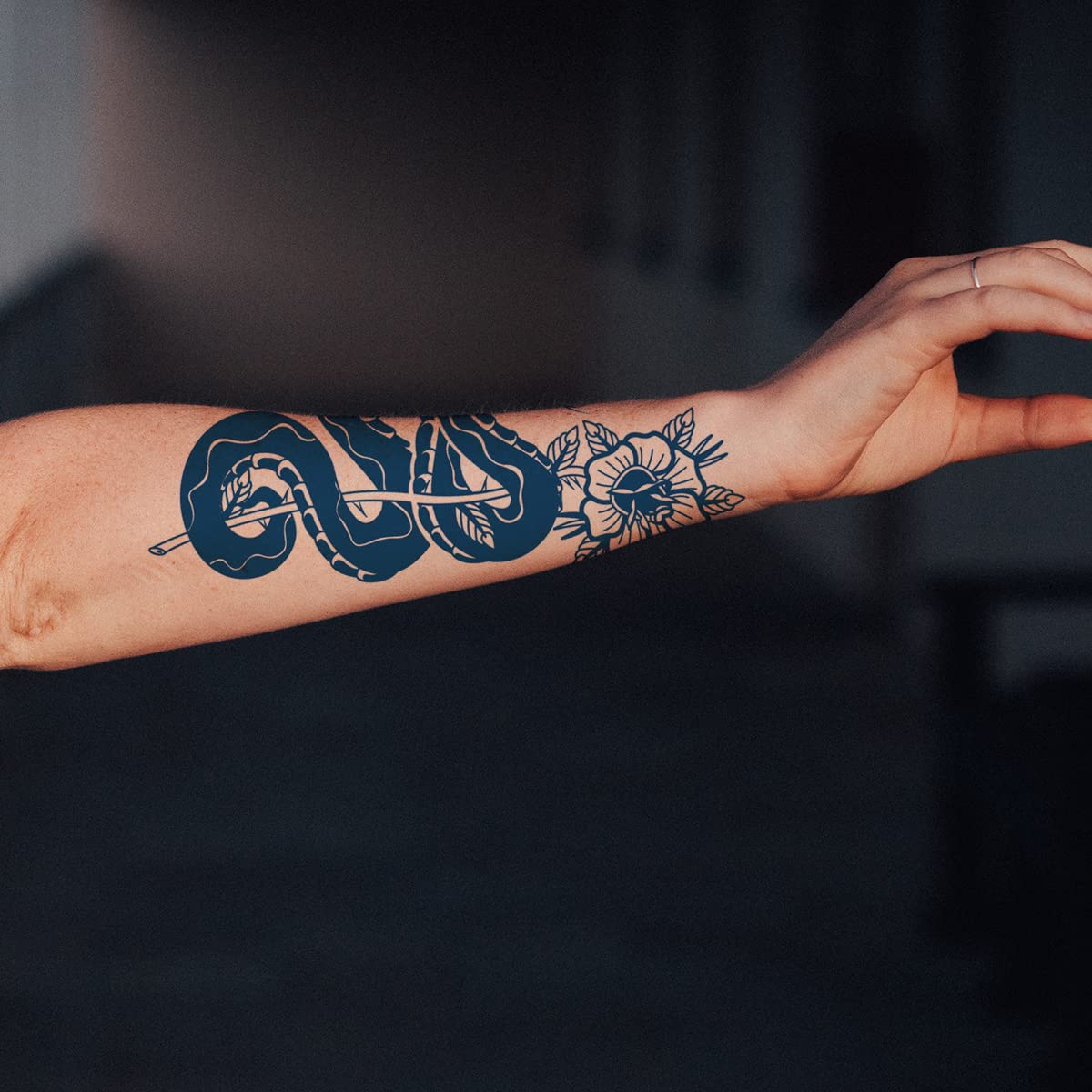 4 Sheets Semi Permanent Snake Tattoos Stickers