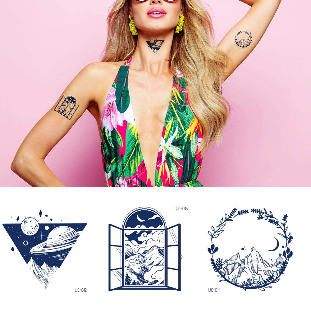 11 Sheets Semi-Permanent Small Butterfly Space Tattoo Stickers