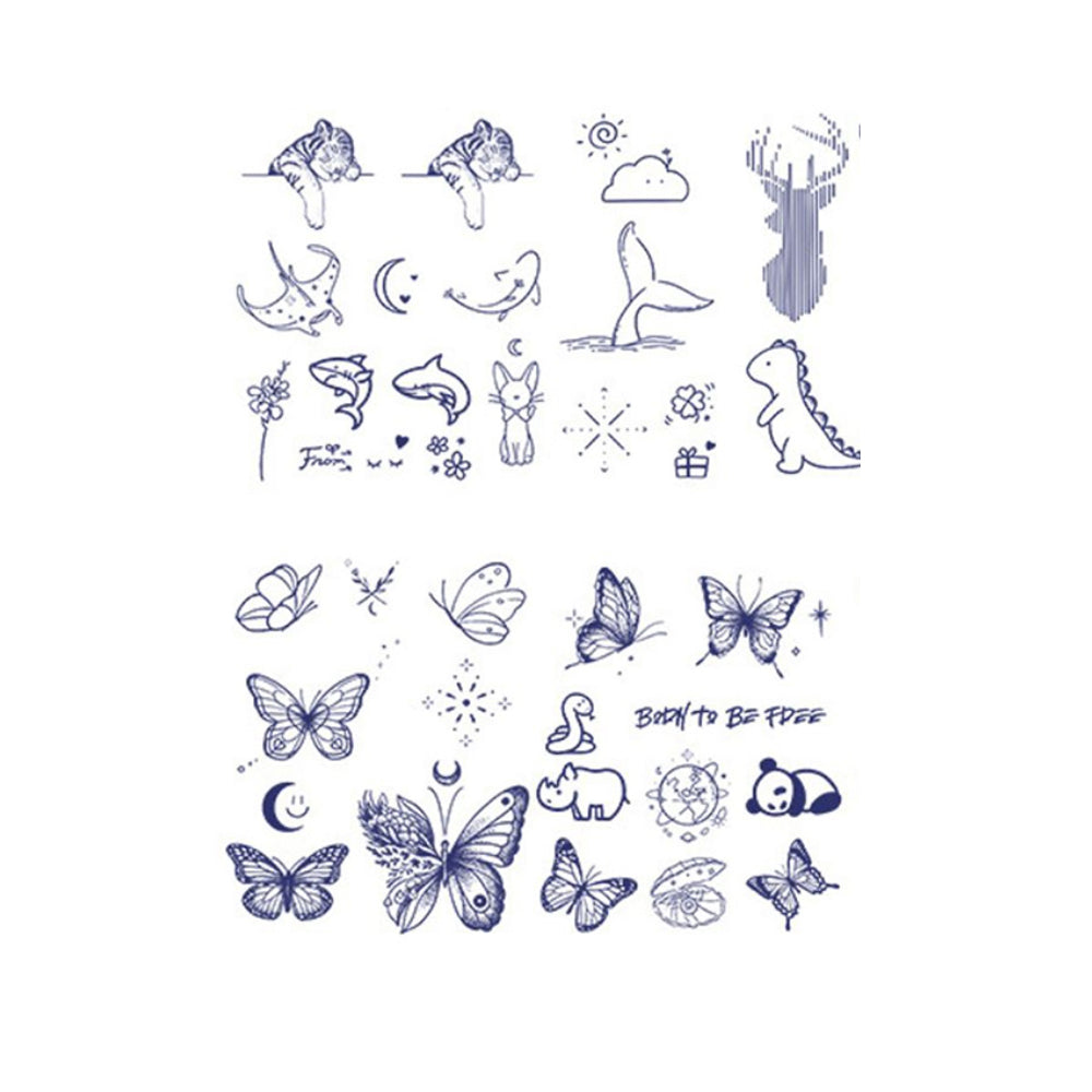 4 Sheets Cute Animal Small Finger Semi-Permanent Tattoo Stickers