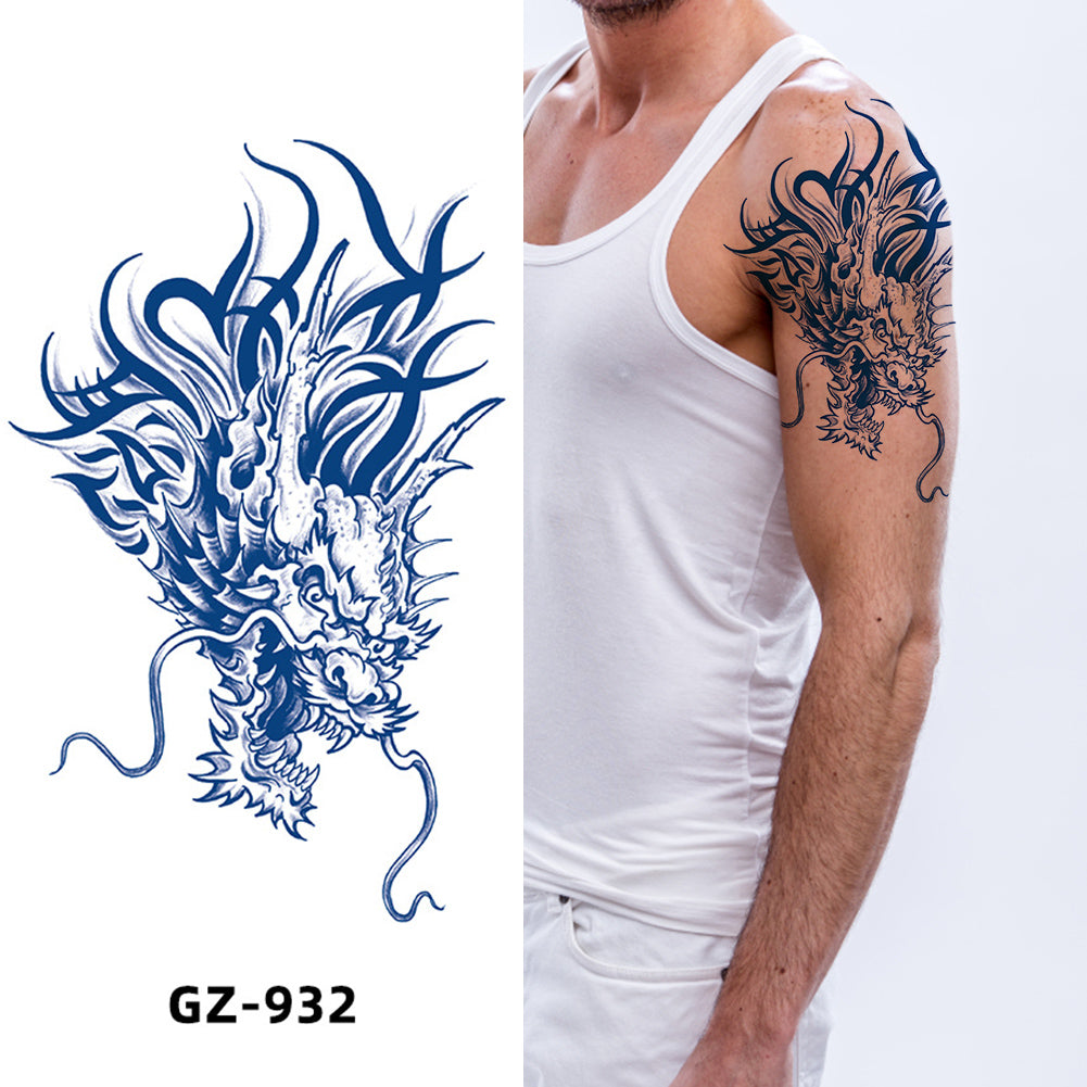 4 Sheet Extra Large Semi-Permanent Tattoo Dragon Art