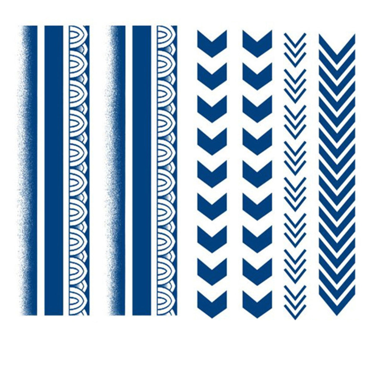 2 Sheets Semi-Permanent Tattoo Line Dots Arrow