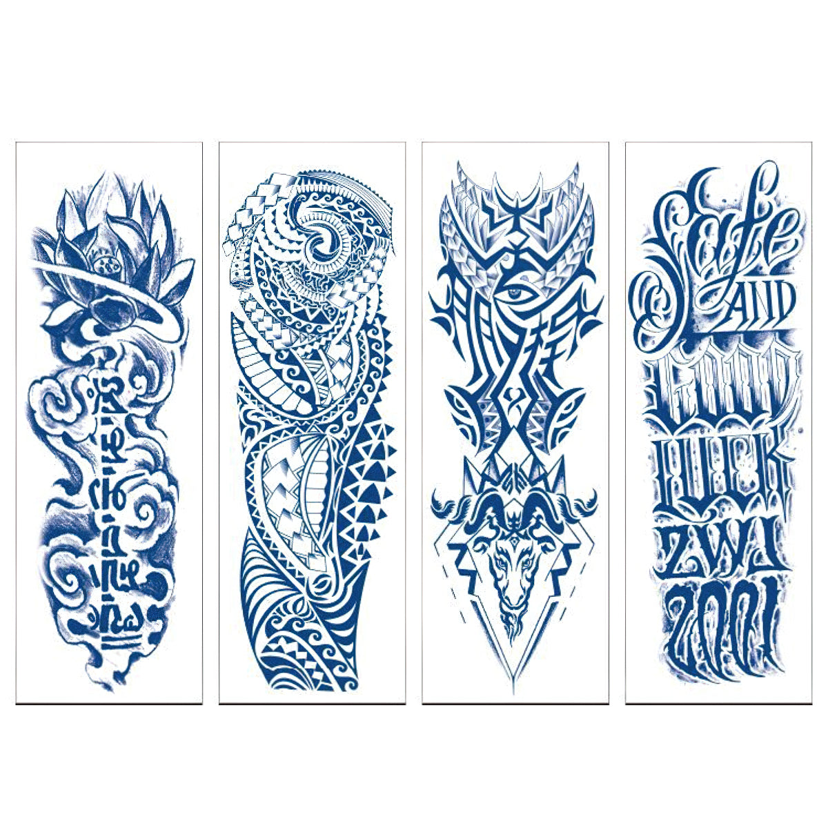 4 Sheets Semi Permanent Full Arm Sleeves Tattoo Lasts 15 Days