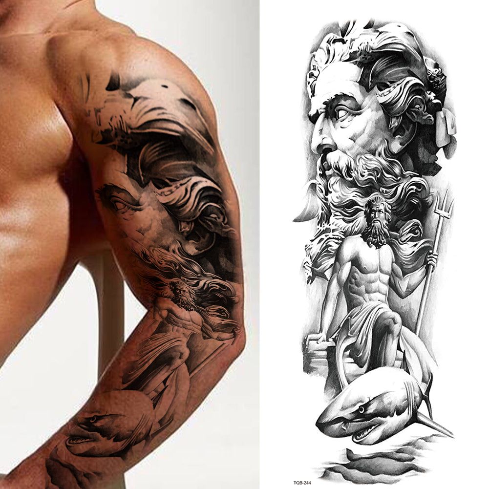 2 Sheets God Myth Clock Ship Full Arm Sleeves