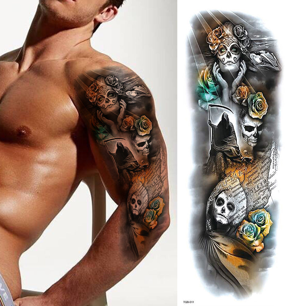 4 Sheets Human Carnival Butterfly Clock Full Arm Sleeves