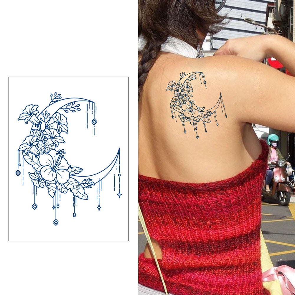 2 Sheets Semi-Permanent Art Butterfly Moon Tattoo Stickers