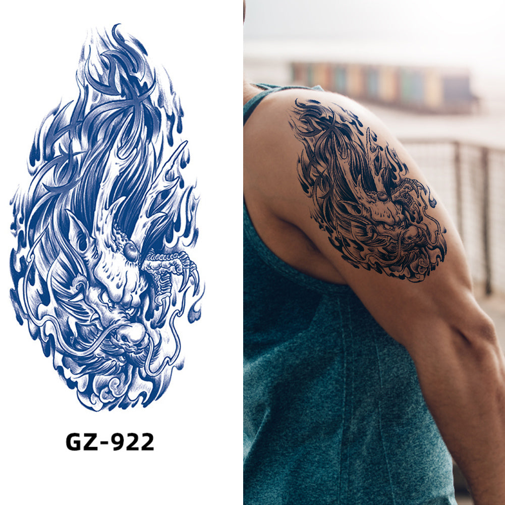 4 Sheet Extra Large Semi-Permanent Tattoo Dragon Art
