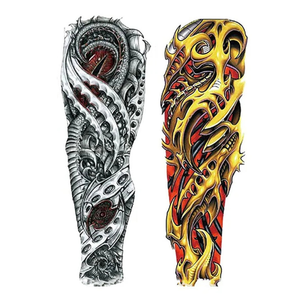 2 Sheets Machanic Metal Cool Full Arm Sleeves