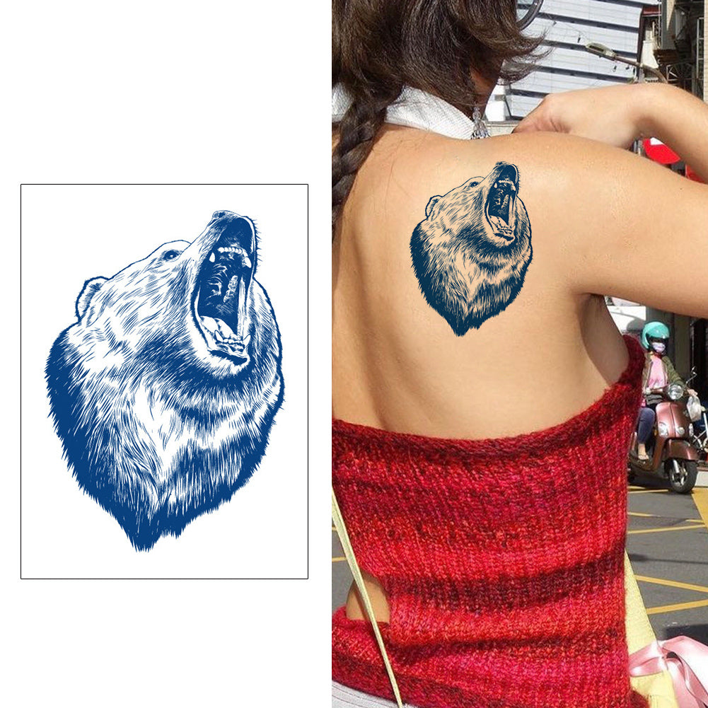 2 Sheets Semi-Permanent Forest Bear Tattoo Stickers