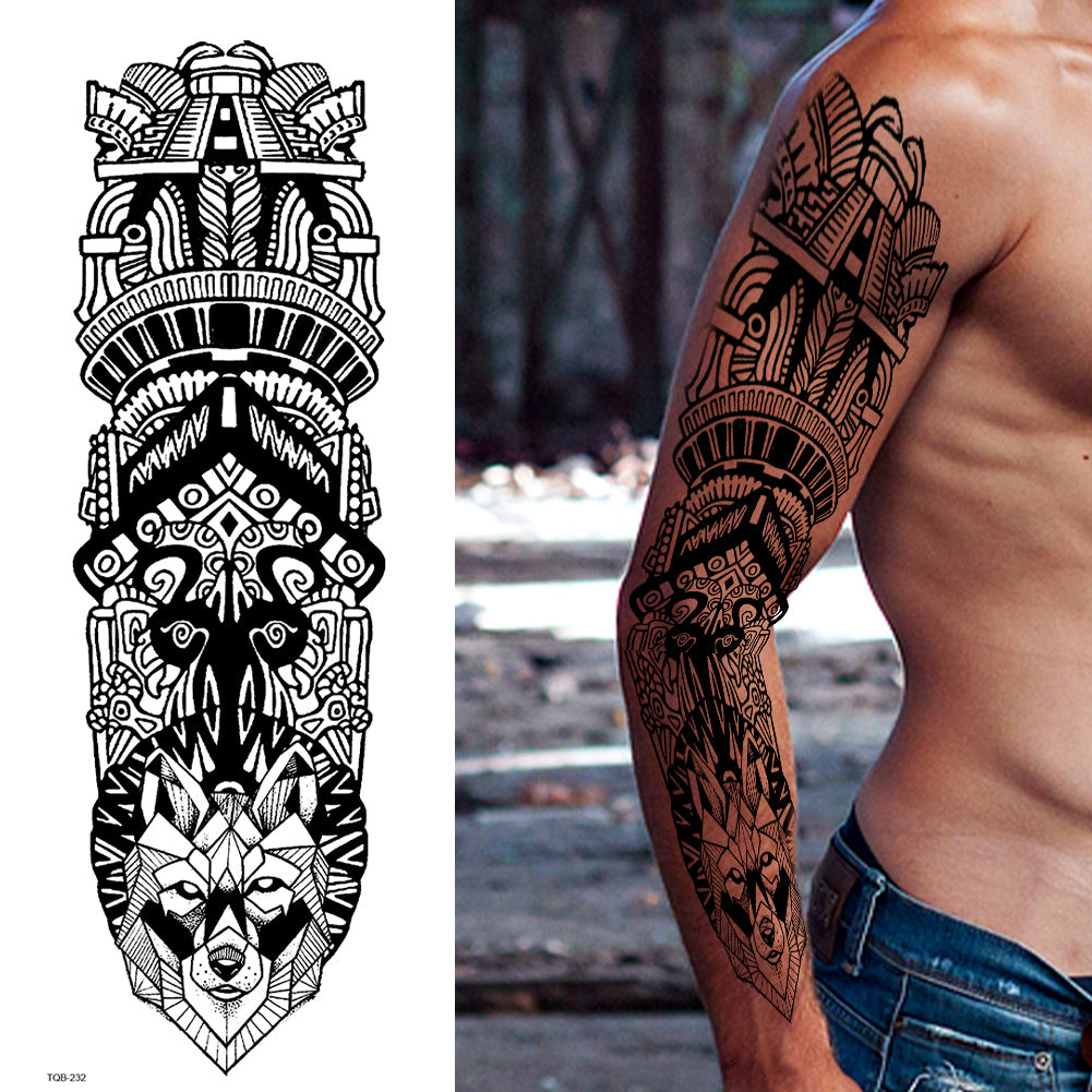 2 Sheets Totem Tribe Tribal Full Arm Sleeves