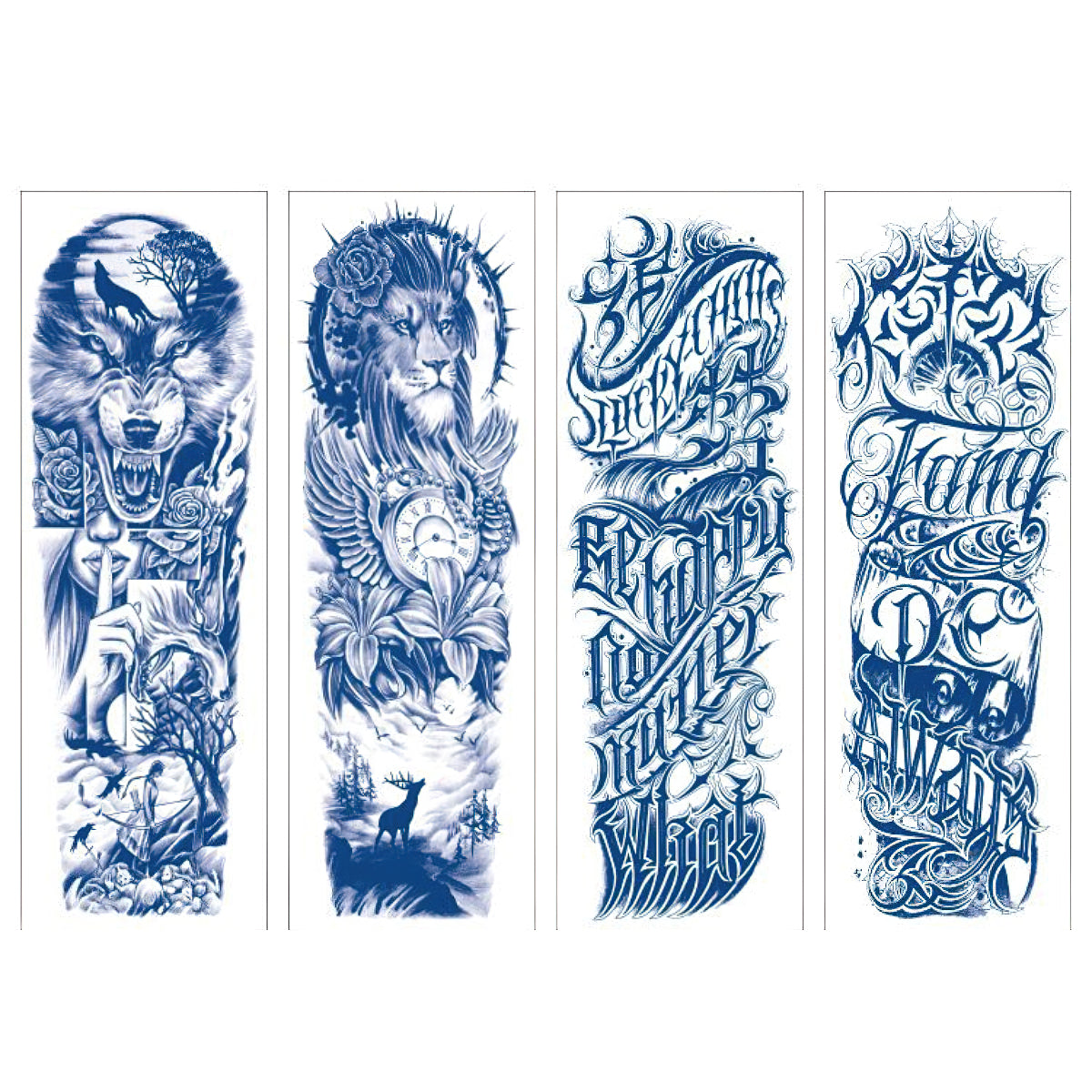4 Sheets Semi Permanent Full Arm Sleeves Tattoo Lasts 15 Days