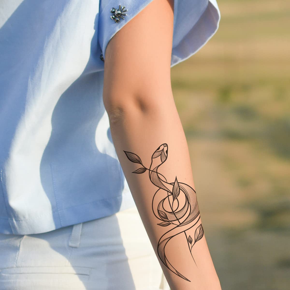 4 Sheets Snake Temporary Tattoos Stickers