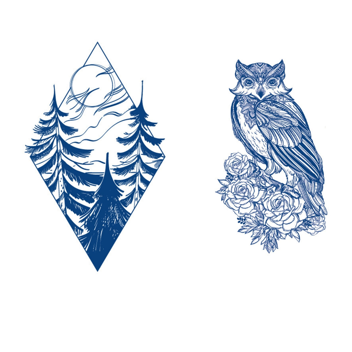 2 Sheets Semi-Permanent Forest Bear Tattoo Stickers