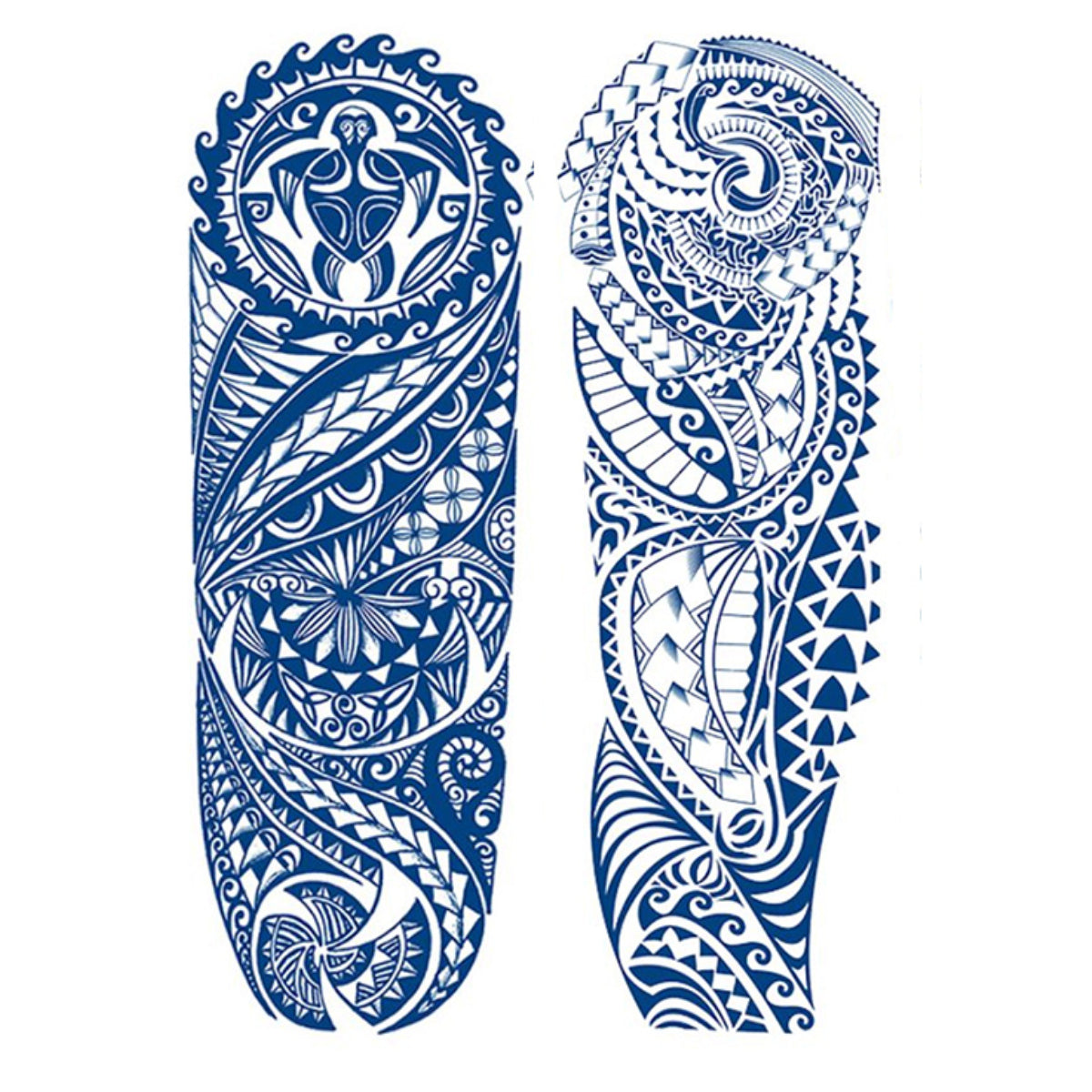 2 Sheets Metalic Tribe Semi Permanent Full Arm Sleeves Tattoo Lasts 15 Days