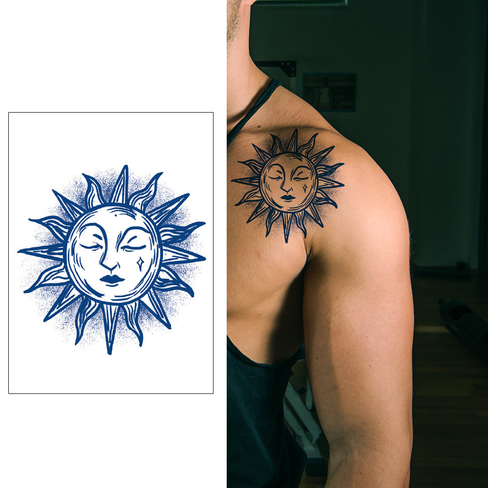 5 Sheets Semi-Permanent Sun Moon Tattoo Stickers