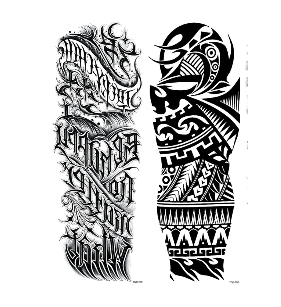 2 Sheets Totem Tribe Letter Cross Full Arm Sleeves
