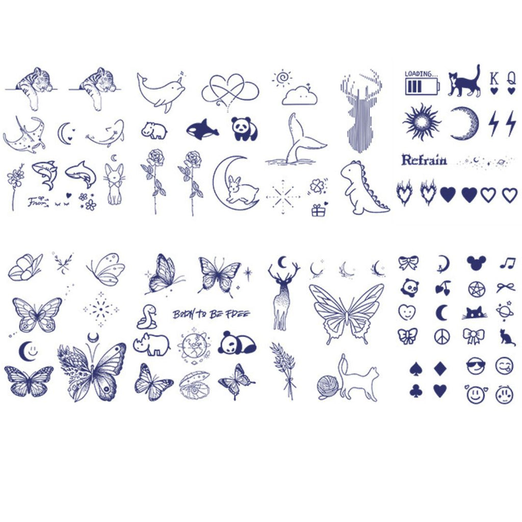 4 Sheets Cute Animal Small Finger Semi-Permanent Tattoo Stickers