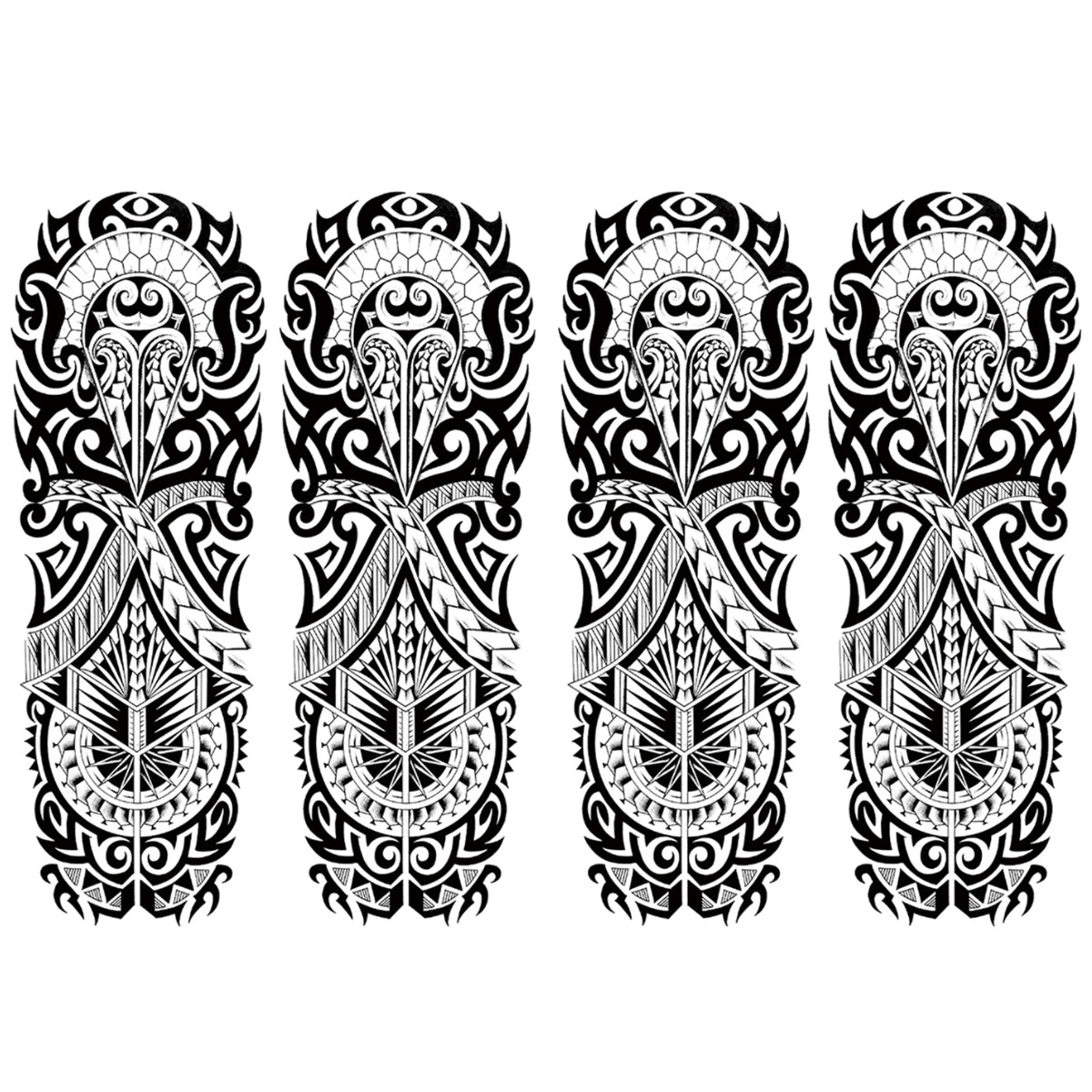 4 Sheets Full Arm Sleeve Maori Temporary Tattoos Realistic Thorns Totem Waterproof Tattoo Stickers Arm Body