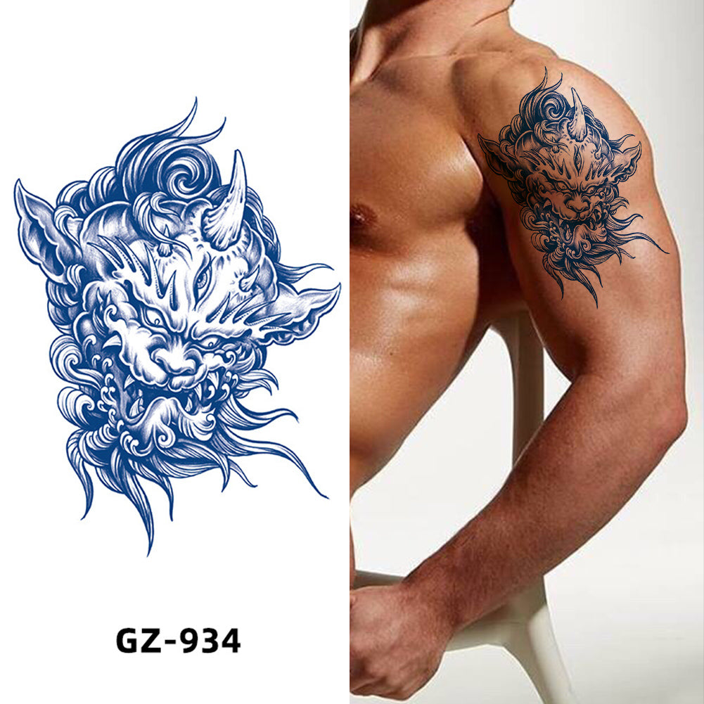 4 Sheet Extra Large Semi-Permanent Tattoo Dragon Art